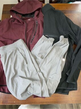 Mens Medium Activewear Bundle All In Motion Joggers New Hoodie Fleece Jacket